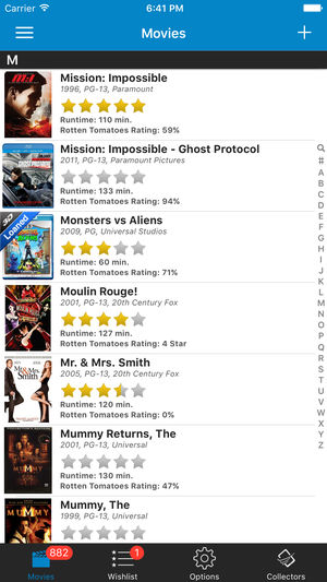 Movie Database - Blu-ray DVD My Movies UPC Library