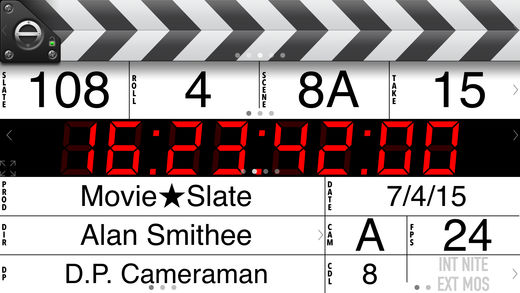 MovieSlate 8 (Clapperboard + Shot Log)