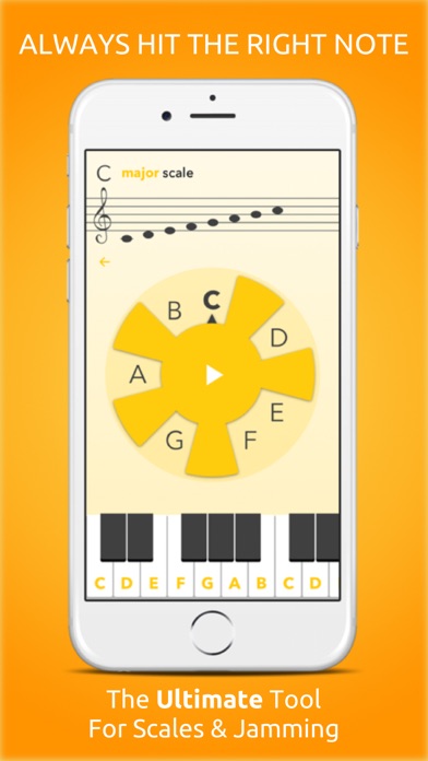 MusiClock - Scale trainer and improvisation practice tool for piano and guitar with scale charts and jam backing tracks